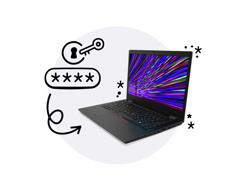 A laptop with personal information that is secure and protected